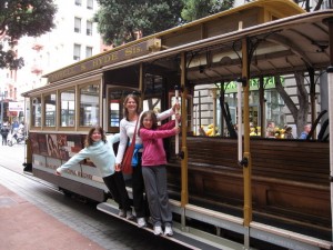 Riding on the cable car