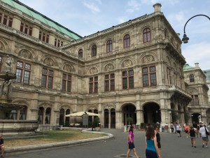 Side view of the grand state opera house in Vienna