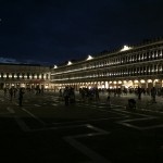 St. Mark's Square is beautiful at night, if you can ignore the flashing lights from hawkers trying to sell you light-up toys