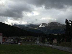 The view of the mountains from Pontresina