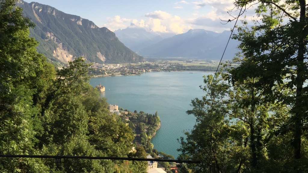 The Territet to Glion funicular is the oldest in the world, built in 1883. We rode up and had dinner with a view of the lake from above