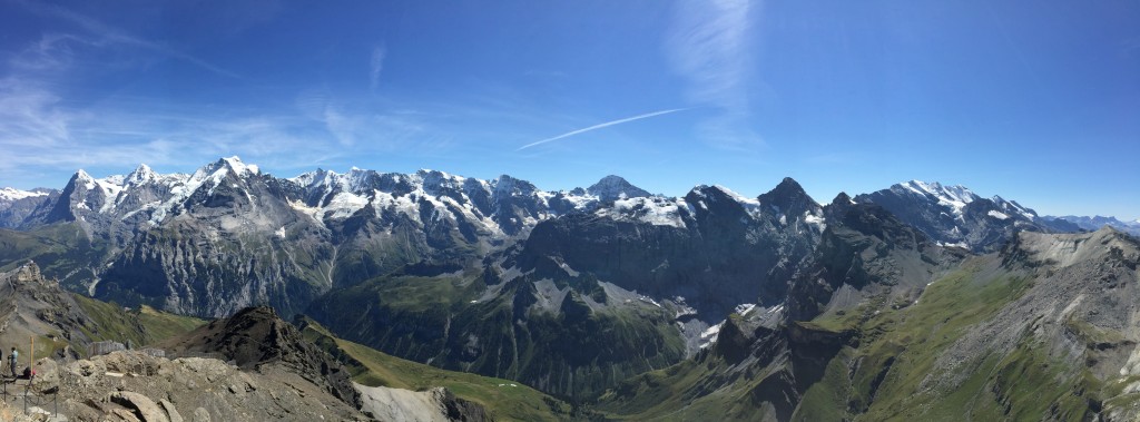 Panoramic view of the alps on a spectacular day