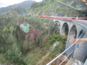 One of the tallest bridges on this excellent train journey; picture spoiled somewhat by the Mickey mouse silhouette...