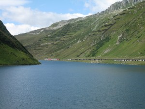 The highest point on our journey, the Oberall Pass. The train going the opposite direction is in the distance