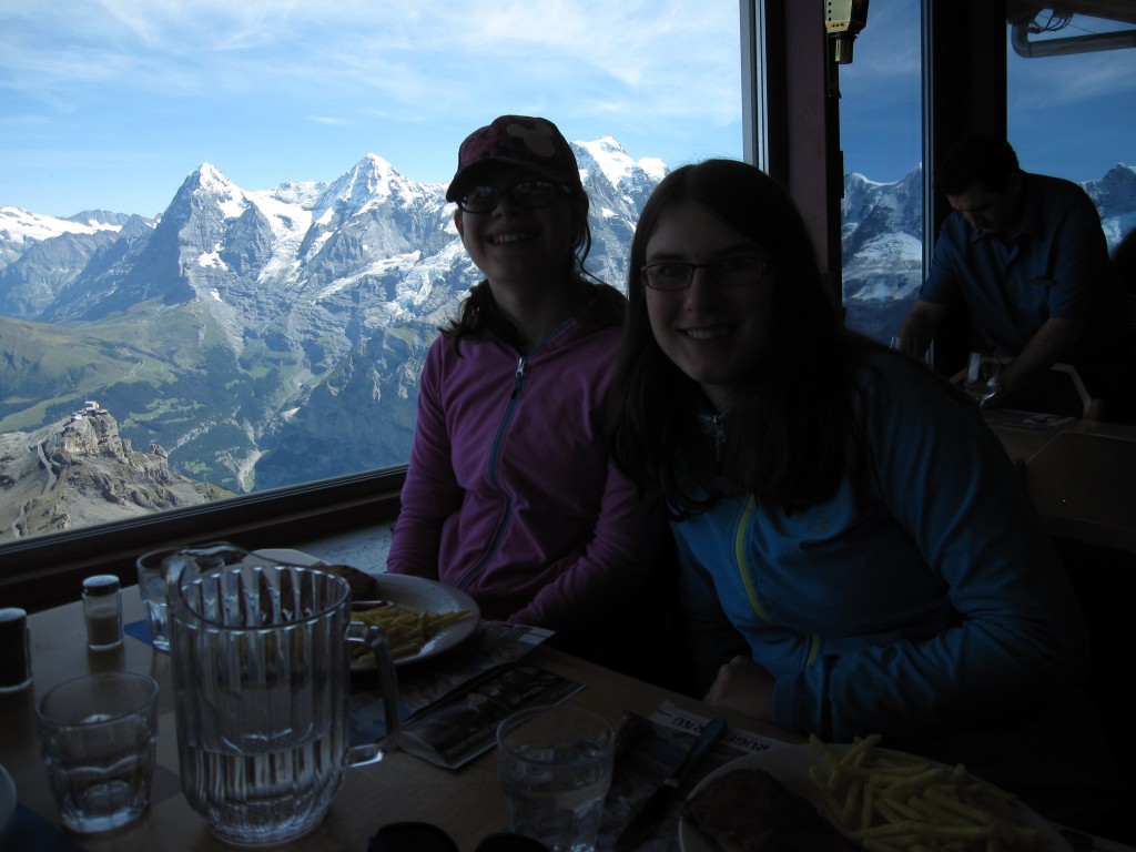 A splurge: lunch at the revolving restaurant at the top of the Schilthorn