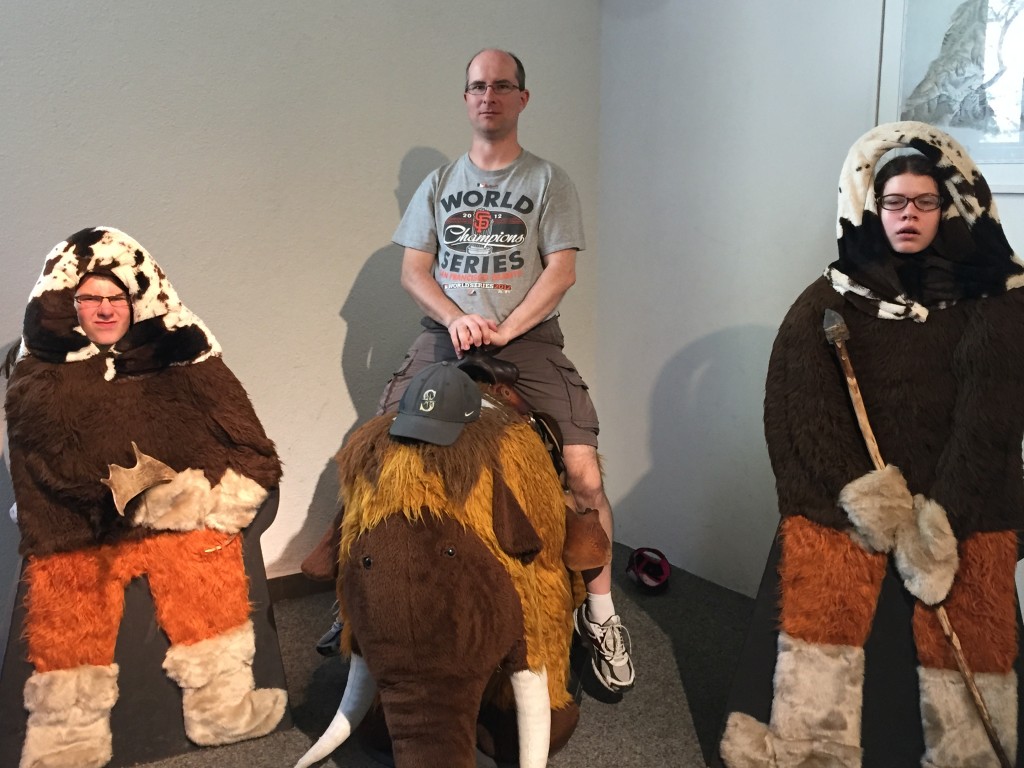 Three weary travelers at the Glacier Gardens museum