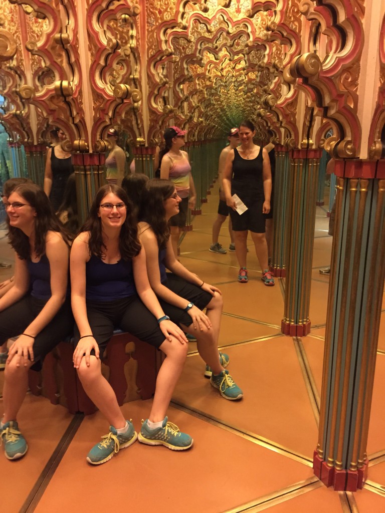 A very old, and very impressive hall of mirrors exhibit near the Glacier Gardens museum