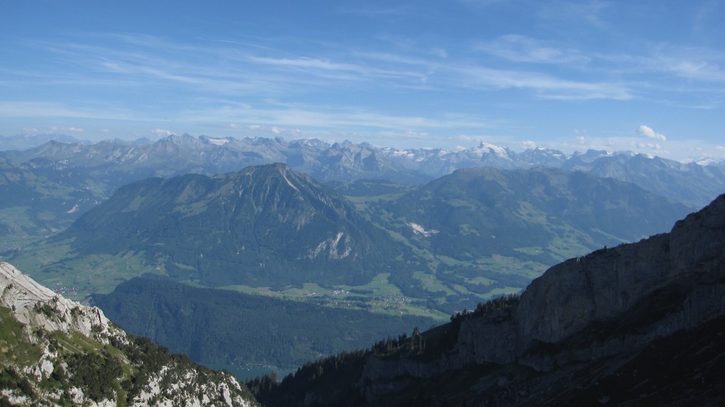 Great view of the Swiss Alps looking Southwest from Mount Pilatus